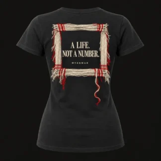 A Life, Not a Number — Women’s fitted, Black, back view