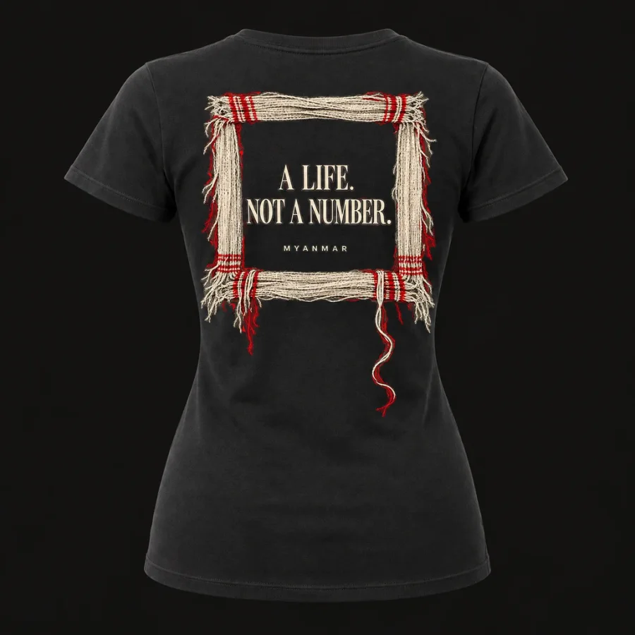 A Life, Not a Number — Women’s fitted, Black, back view