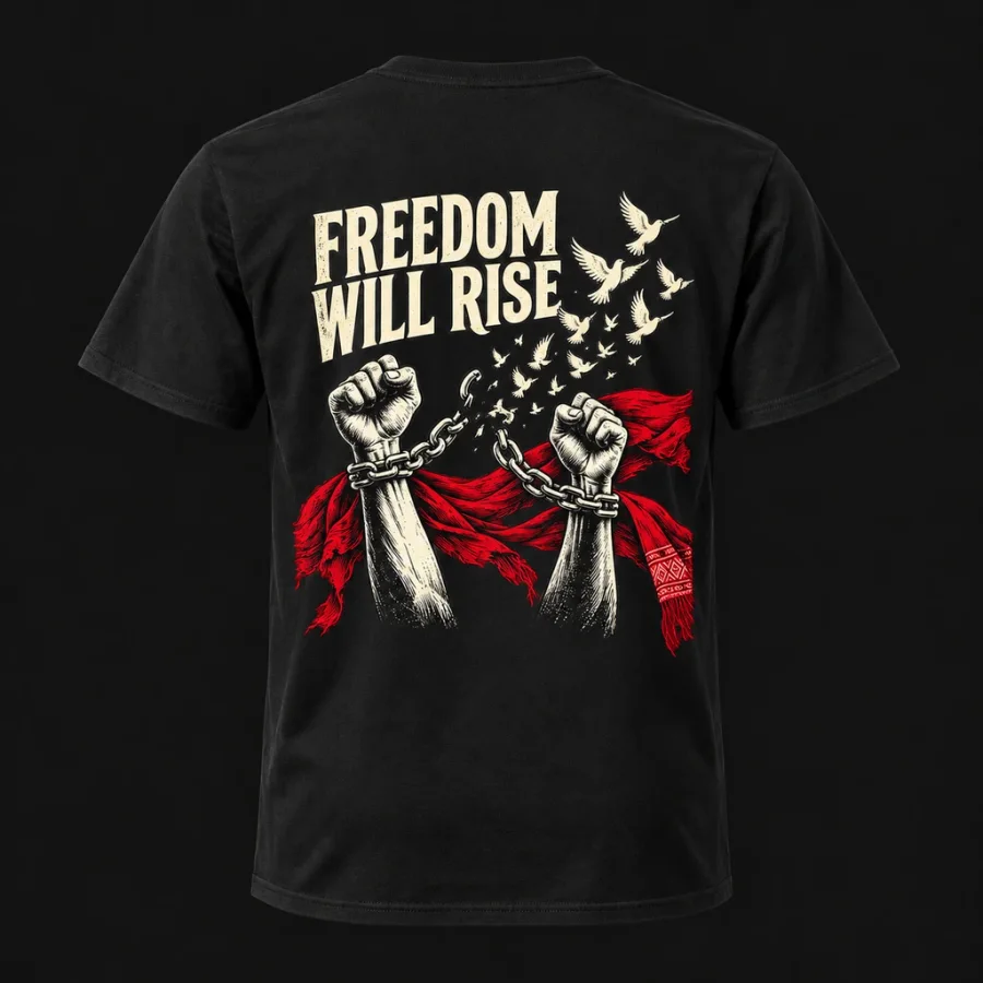 Freedom Will Rise — Unisex, Black, back view